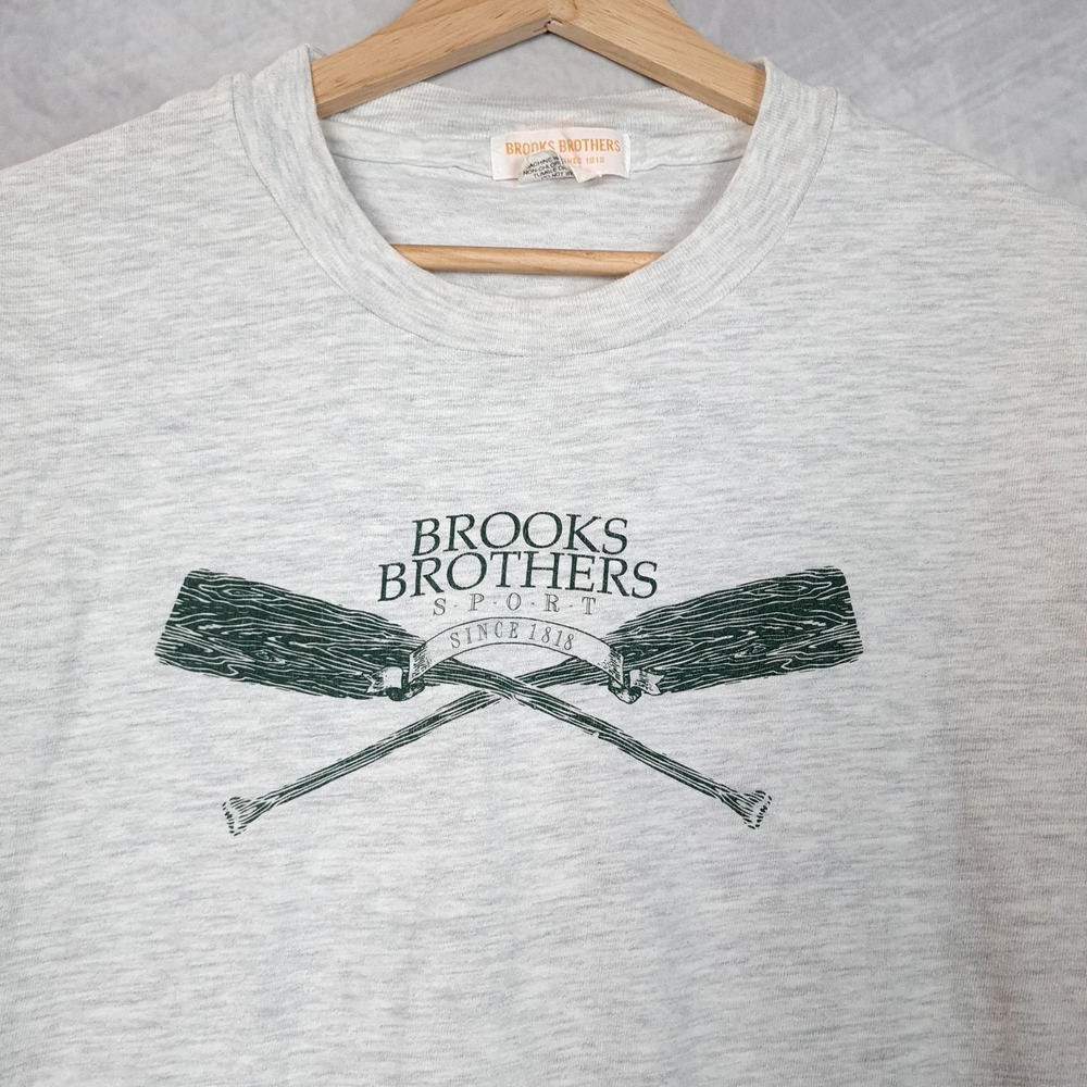 Vintage Brooks Brothers Shirt Mens XL Rowing Oars Sport Tee Single Stitch USA